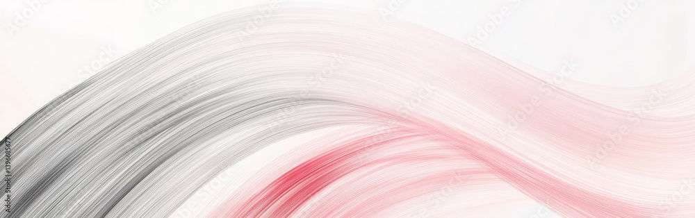 Fototapete Smooth pastel gray and pink arcs softly arranged, creating a sense of movement and flow with delicate color blending