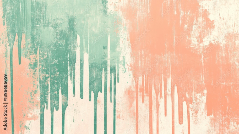 Poster soft pencil strokes backdrop with dripping paint in pastel colors: a modern abstract design with tex