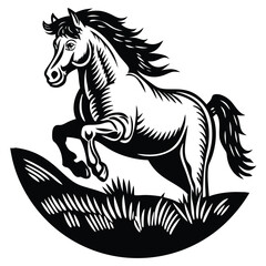 running mustang horse silhouette