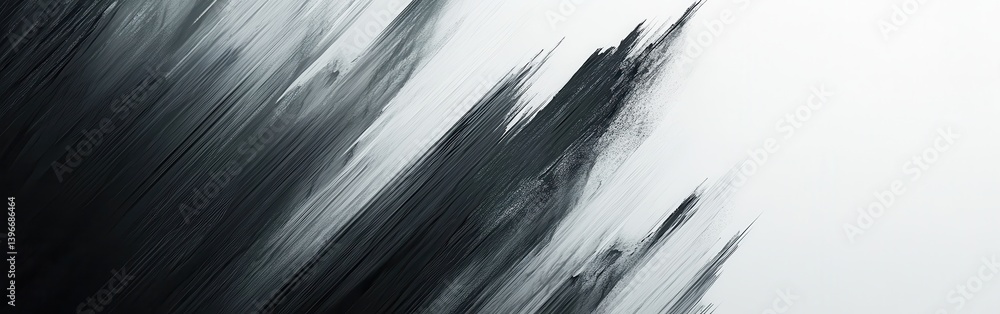 Poster Soft pencil strokes gradient transitioning from dark to light in an abstract black and white design with a minimalist aesthetic