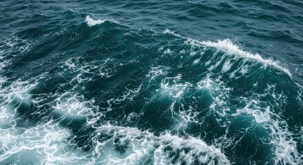 Ocean waves dark teal sea water