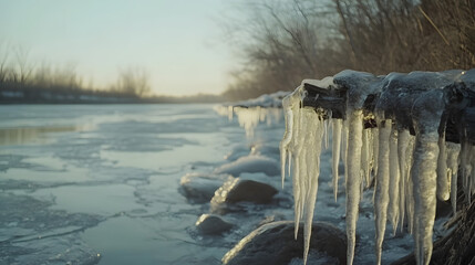 winter, snow, landscape, ice, river, cold, nature, tree, water, forest, frost, lake, trees, sky, frozen, white, blue, stream, season, sun, snowy, scene, field, sunset, morning
