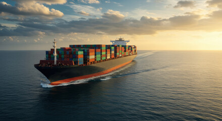 Container ship global logistics