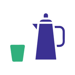 Simple Beverage Still Life: Pot and Green Cup