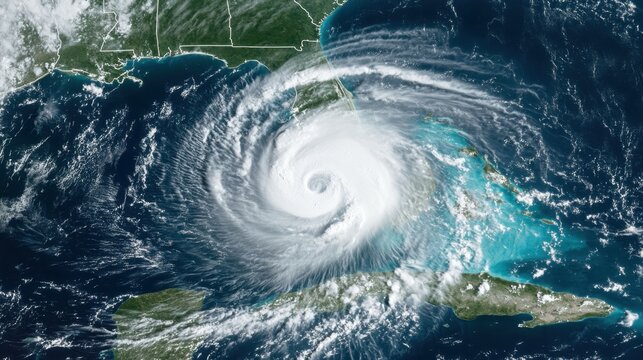 Hurricane Helene viewed from space over Florida, USA - Powered by Adobe
