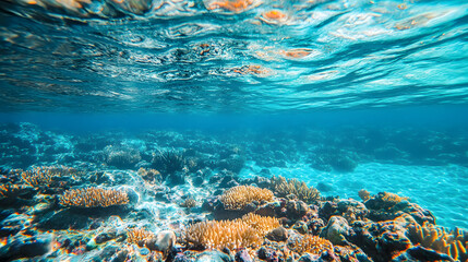 Fototapeta premium sea, water, beach, sky, ocean, island, landscape, nature, travel, coast, summer, tropical, clouds, view, vacation, blue, seascape, bay, underwater, greece, cloud, rocks, rock, turquoise, clear