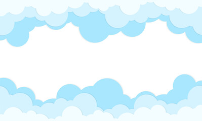 Frame cloud landscape paper cloud cut illustration border