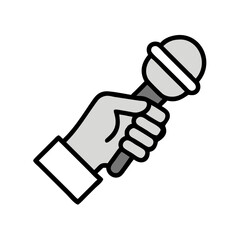 Hand Holding Microphone Icon Design
