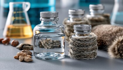 Within the sterile confines of a meticulously maintained laboratory, a glass bottle stands as a testament to scientific rigor and meticulous design This seemingly ordinary vessel is, in reality, an