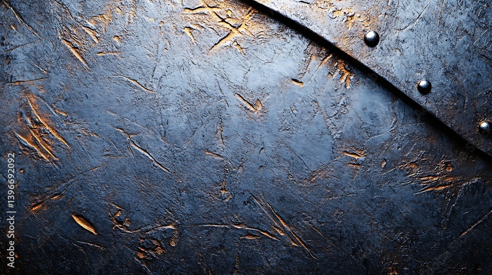 Aufkleber textured metallic surface with scratches and rivets, ideal for backgrounds in design projects