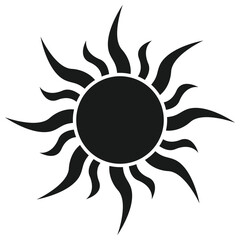 Summer sun icon isolated on white background.