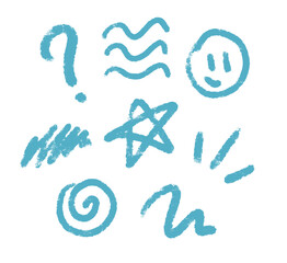 Doodle Crayon Pencil Textured Doodle Abstract Lines Set