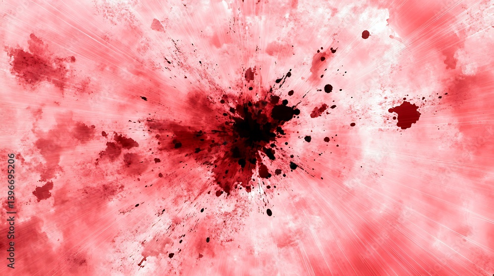 Poster abstract explosion of red and black colors creating a dramatic and intense visual effect