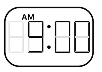 AMデジタル時計　9時