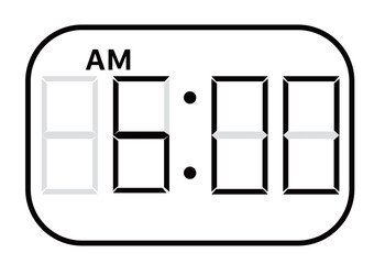 AMデジタル時計　6時