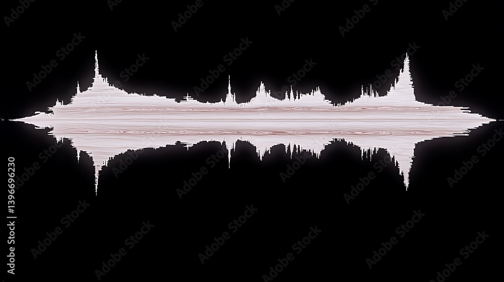 Aufkleber abstract sound wave representation on a black background illustrating audio dynamics and frequency