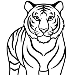 Minimalist line art illustration of a wild animal, perfect for modern decor, tattoo design, logos, or branding. This elegant black and white drawing features clean lines and abstract style, ideal for 