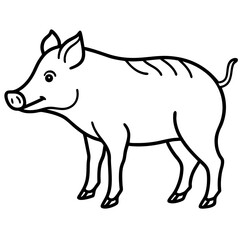 Minimalist line art illustration of a wild animal, perfect for modern decor, tattoo design, logos, or branding. This elegant black and white drawing features clean lines and abstract style, ideal for 