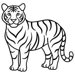 Minimalist line art illustration of a wild animal, perfect for modern decor, tattoo design, logos, or branding. This elegant black and white drawing features clean lines and abstract style, ideal for 