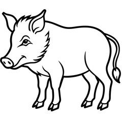 Minimalist line art illustration of a wild animal, perfect for modern decor, tattoo design, logos, or branding. This elegant black and white drawing features clean lines and abstract style, ideal for 