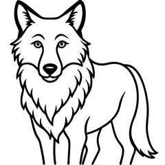 Minimalist line art illustration of a wild animal, perfect for modern decor, tattoo design, logos, or branding. This elegant black and white drawing features clean lines and abstract style, ideal for 