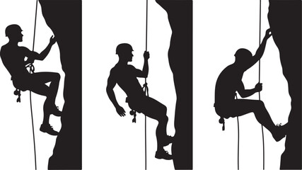 mountain, hiking, climbing, silhouette, adventure, outdoor, nature, rock, hiker, trek, cliff, vector, svg, wilderness, sport, extreme, summit, peak, trail, backpack, ridge, forest, landscape, travel, 