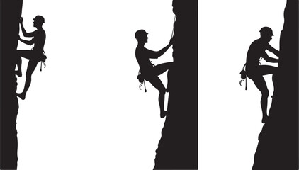 mountain, hiking, climbing, silhouette, adventure, outdoor, nature, rock, hiker, trek, cliff, vector, svg, wilderness, sport, extreme, summit, peak, trail, backpack, ridge, forest, landscape, travel, 