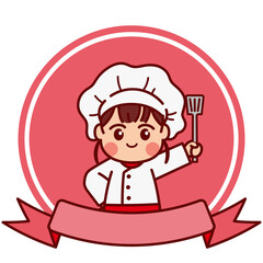 Cute Cartoon Chef Girl Character