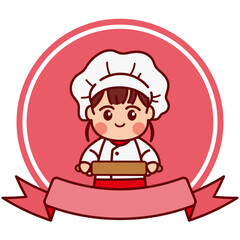 Cute Cartoon Chef Girl Character
