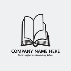 Book illustration black and white for logo company vector image
