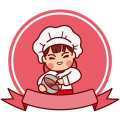 Cute Cartoon Chef Girl Character