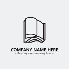 Book illustration black and white for logo company vector image
