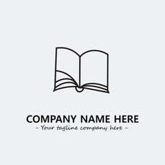 Book illustration black and white for logo company vector image

