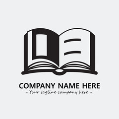 Book illustration black and white for logo company vector image
