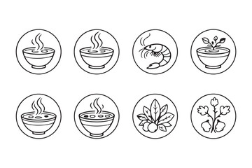 Tom Yum Soup line art