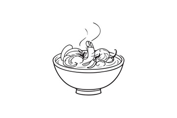 Tom Yum Soup line art