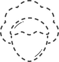 Dotted woman hair illustration.