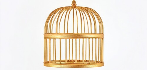 vintage birdcage isolated on white