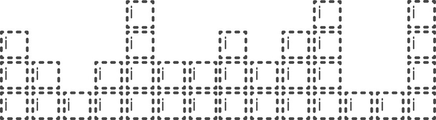 Dotted line of sound wave in geometric shape.