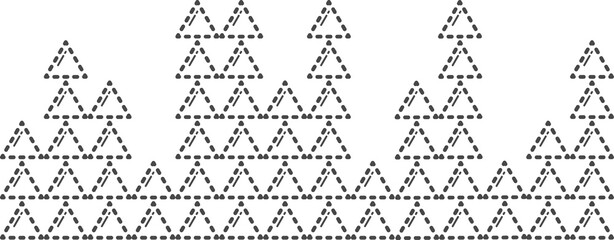 Dotted line of sound wave in geometric shape.