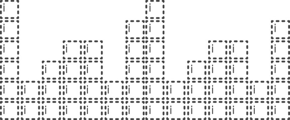 Dotted line of sound wave in geometric shape.