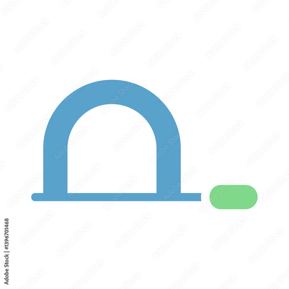 Poster minimalist representation of a portal with vibrant color palette and geometric shapes