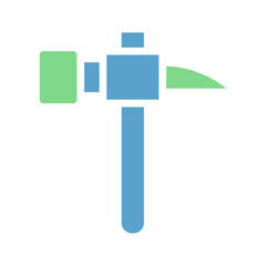 Simple hammer illustration with clean lines and modern color palette