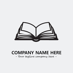 Book illustration black and white for logo company vector image
