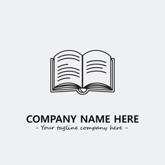Book illustration black and white for logo company vector image

