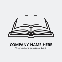 Book illustration black and white for logo company vector image
