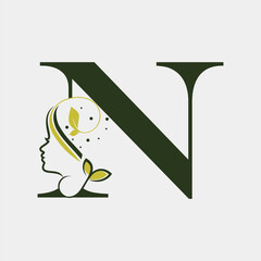 N Letter Beauty Spa Logo Design