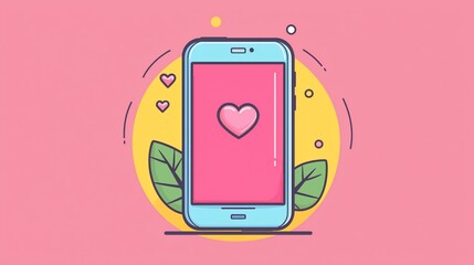 Smartphone with hearts, trendy design