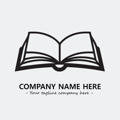 Book illustration black and white for logo company vector image

