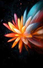 orange flower in water